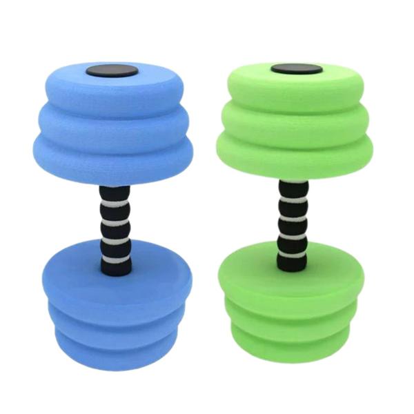 水中エクササイズ ダンベル アクセサリー 水泳用バーベル 器具 ウォーターダンベル グリーン