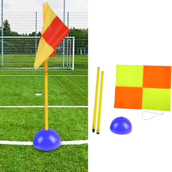 サッカーコーナーフラッグ サッカーアジリティポール 大人用トレーニングスポーツフラッグ ゲーム用 ポール2個 ブルーベース