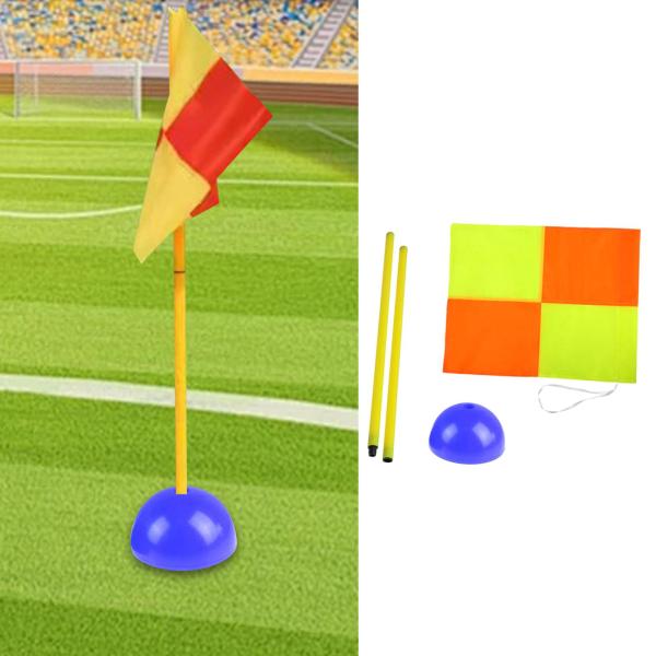 サッカーコーナーフラッグ サッカーアジリティポール 大人用トレーニングスポーツフラッグ ゲーム用 ポール2個 ブルーベース
