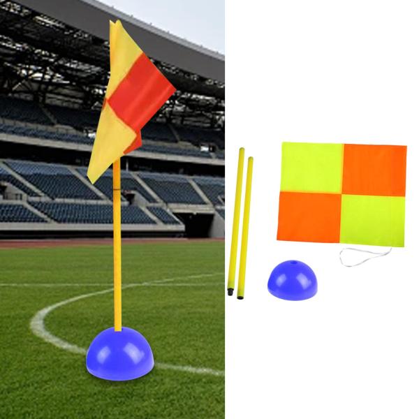 サッカーコーナーフラッグ サッカーアジリティポール 大人用トレーニングスポーツフラッグ ゲーム用 ポール2個 ブルーベース