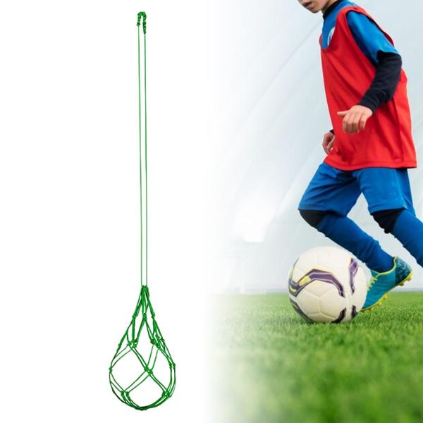 サッカーキックトレーナー シングルボールキャリーバッグ ポータブルサッカーリターントレーナー ネット グリーン