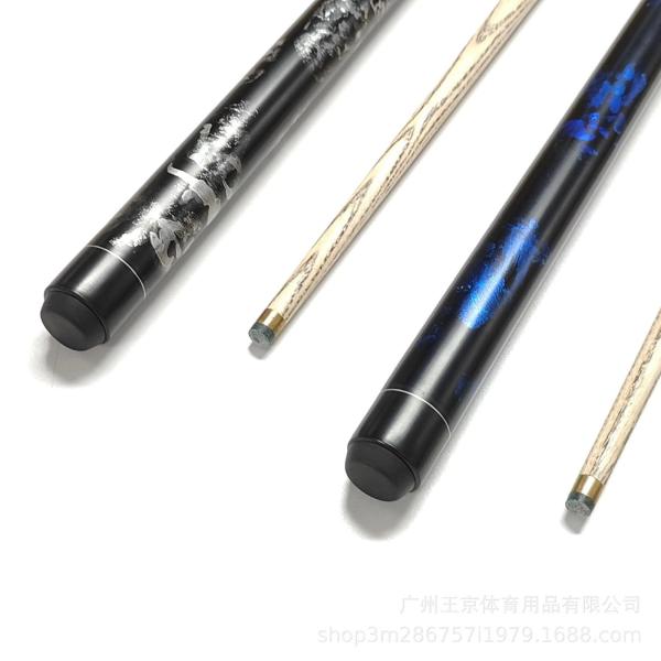 ビリヤードキュースティック プロフェッショナル チョーク付き ホワイト PU レザーケース付き ビリヤードスティック ブラック ブルー