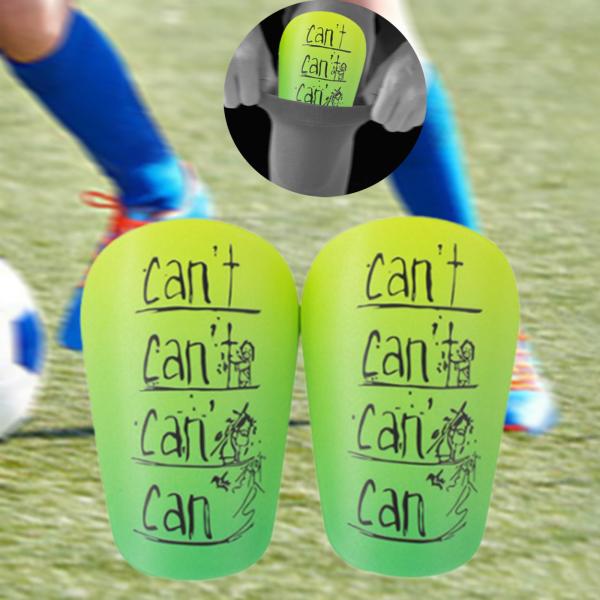 サッカー選手用ミニすね当て 厚手 衝撃吸収 脚保護 イエロー グリーン XS