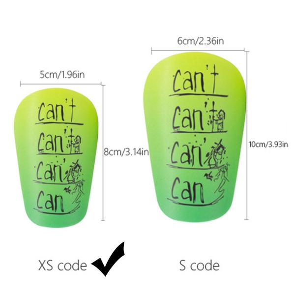 サッカー選手用ミニすね当て 厚手 衝撃吸収 脚保護 イエロー グリーン XS