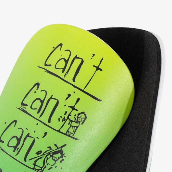 サッカー選手用ミニすね当て 厚手 衝撃吸収 脚保護 イエロー グリーン XS