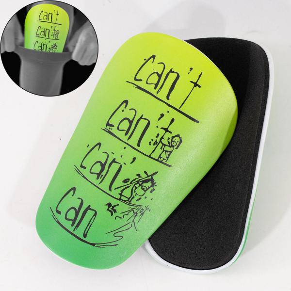 サッカー選手用ミニすね当て 厚手 衝撃吸収 脚保護 イエロー グリーン XS