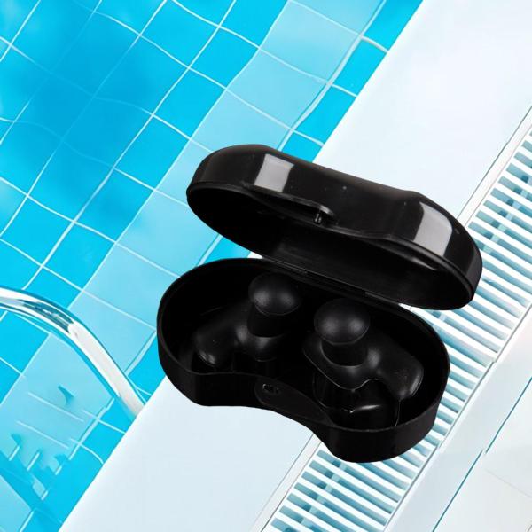 水泳用耳栓 再利用可能 睡眠用イヤホン 水中入浴シャワー用 ブラック