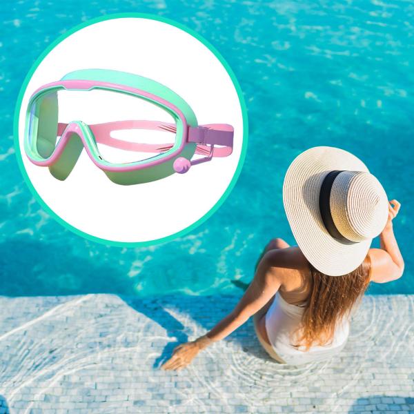 水泳用ゴーグル アイウェア、男の子と女の子用の水泳用ゴーグル、水上スポーツ用耳栓付きワイドビジョン水泳用メガネ、プール