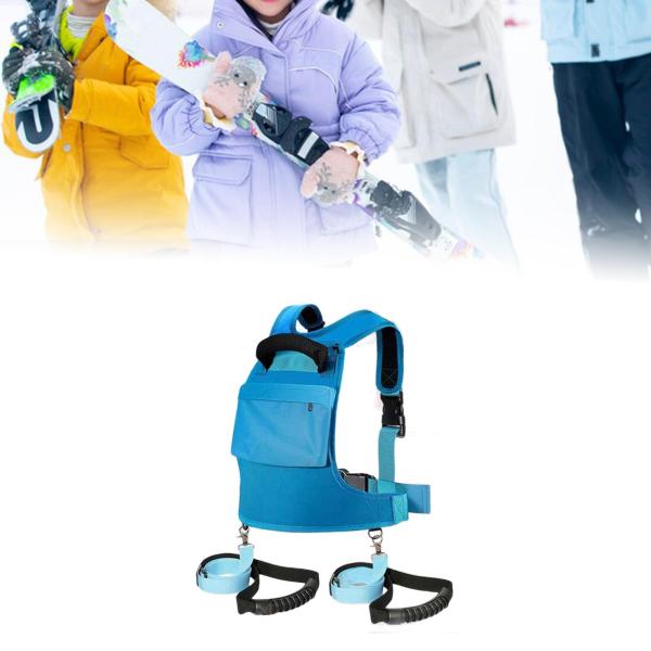 キッズスキー＆スノーボードハーネス スキーショルダーハーネス ハンドル付き プレミアム 男の子 女の子 スキー牽引ロープ 冬季スポーツ用