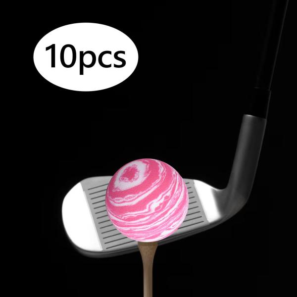 ゴルフボール 10個 ゴルファーギフト ゴルフトレーニング 屋内ドライビングレンジ 裏庭用 ピンク ホワイト