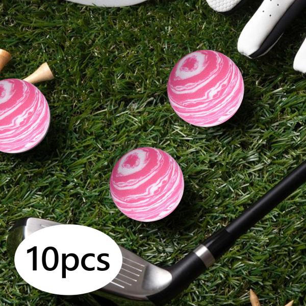 ゴルフボール 10個 ゴルファーギフト ゴルフトレーニング 屋内ドライビングレンジ 裏庭用 ピンク ホワイト