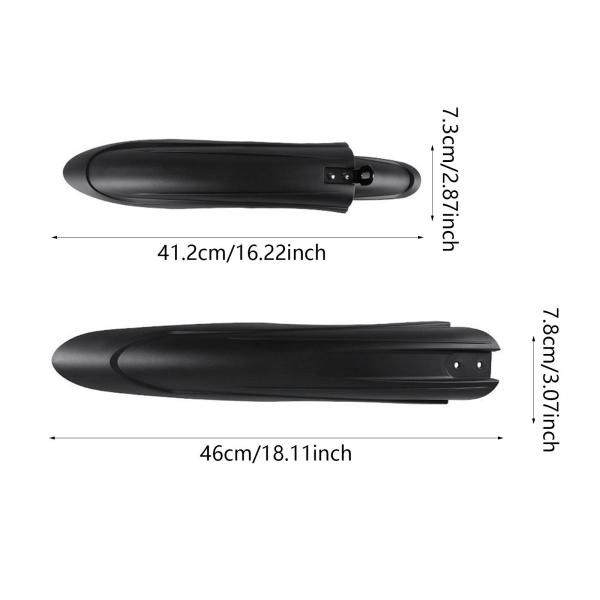 自転車マッドガードセット 修理用フロントリアフェンダー サイクリング マウンテンバイク ライディング用 フロント41.2cm リア46cm