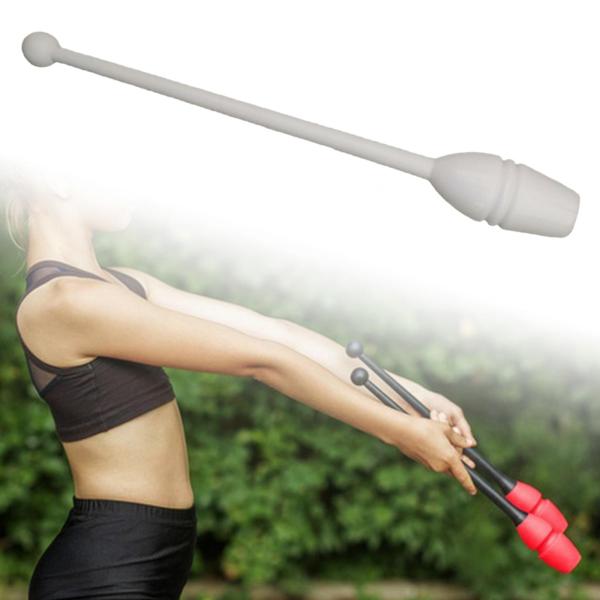 体操スティック 多機能ダンス小道具 13.8インチ 女の子用 ステージパフォーマンス用 ホワイト