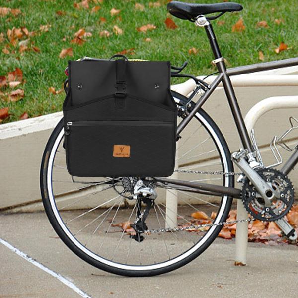 自転車シングルパニエバッグ 大容量自転車バッグ プロ仕様の防水自転車バッグ 自転車リアラックバッグ ショッピング用
