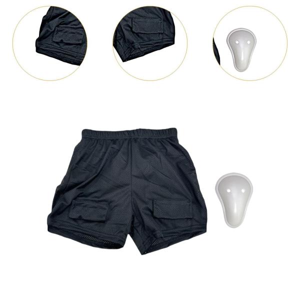 メンズ ルーズ ホッケー ショーツ プロフェッショナル ジョックパンツ サッカー 野球 フットボール用 M クロッチシェル付き