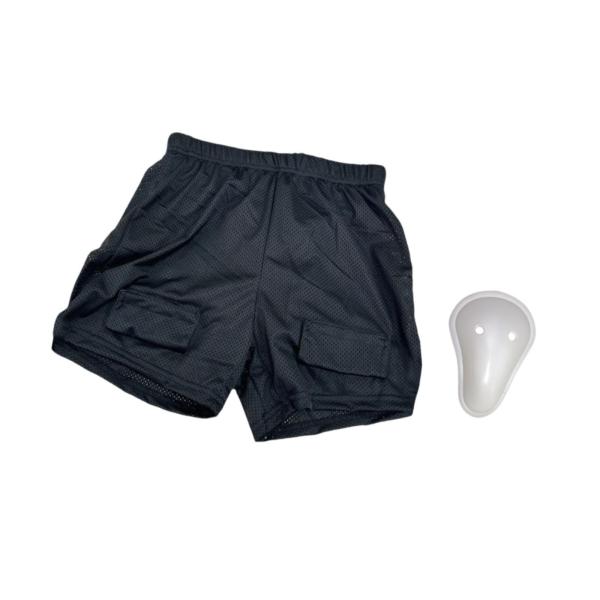 メンズ ルーズ ホッケー ショーツ プロフェッショナル ジョックパンツ サッカー 野球 フットボール用 M クロッチシェル付き