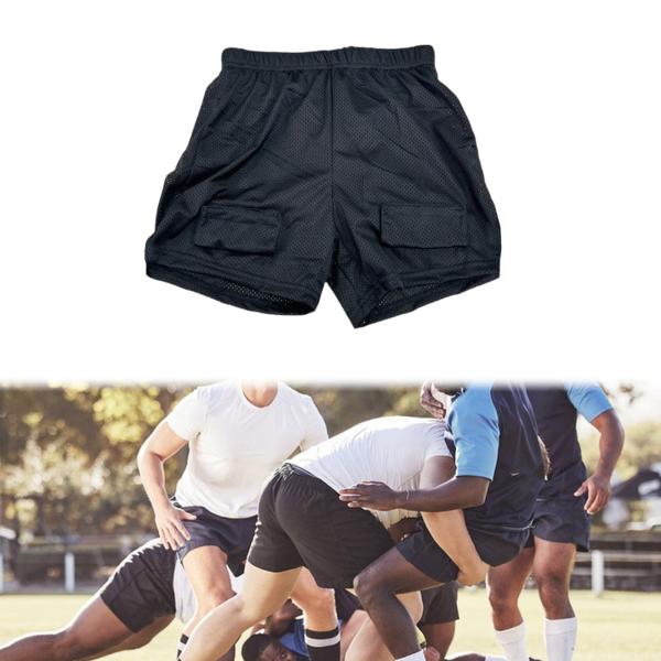 メンズ ルーズ ホッケー ショーツ プロフェッショナル ジョックパンツ サッカー 野球 フットボール用 L クロッチシェルなし
