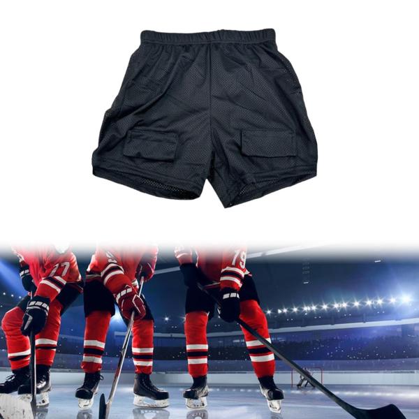 メンズ ルーズ ホッケー ショーツ プロフェッショナル ジョックパンツ サッカー 野球 フットボール用 L クロッチシェルなし