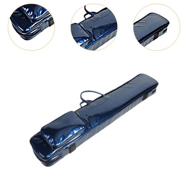 ビリヤード スティック ホルダー バッグ 1/2 キュー ケース プール キュー キャリー ケース 愛好家用 ブルー