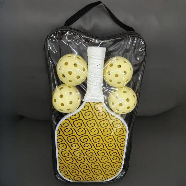 ピックルボールラケットカバー ラケットバッグ ハンドバッグ 防塵 ポータブル 収納ポーチ 卓球パドルカバー 透明 スポーツ用
