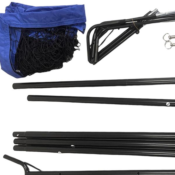 バレーボール トレーニング ネット アイアンフレーム 練習用ネット スパイク用 裏庭 屋外用 ブルー