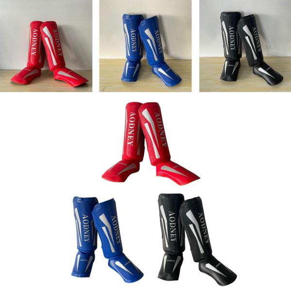 ムエタイ キックボクシング すね当て すね甲パッド グラップリング サンダ 空手用 レッド S