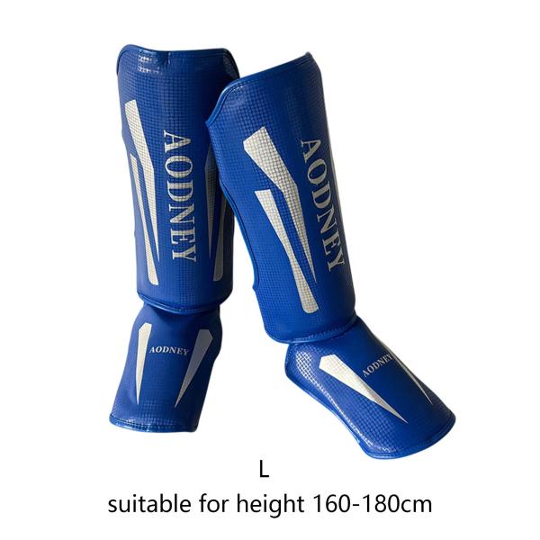 ムエタイ キックボクシング すね当て すね甲パッド グラップリング サンダ 空手用 ブルー L