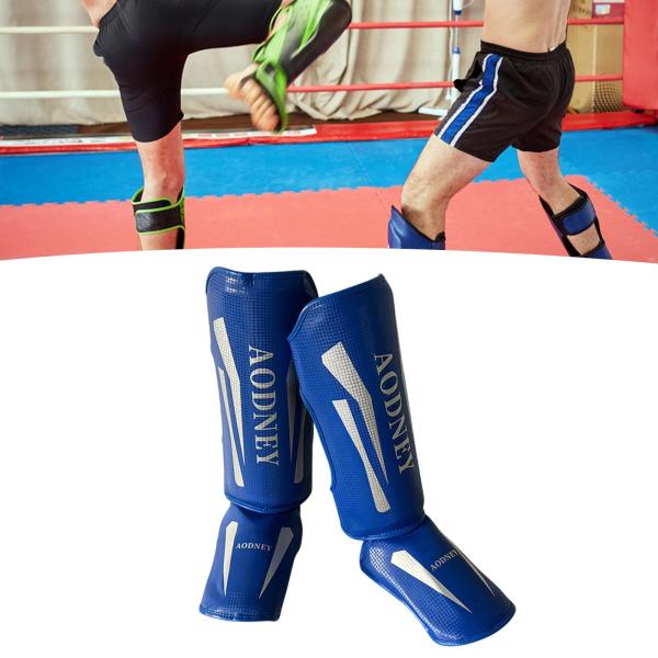 ムエタイ キックボクシング すね当て すね甲パッド グラップリング サンダ 空手用 ブルー L