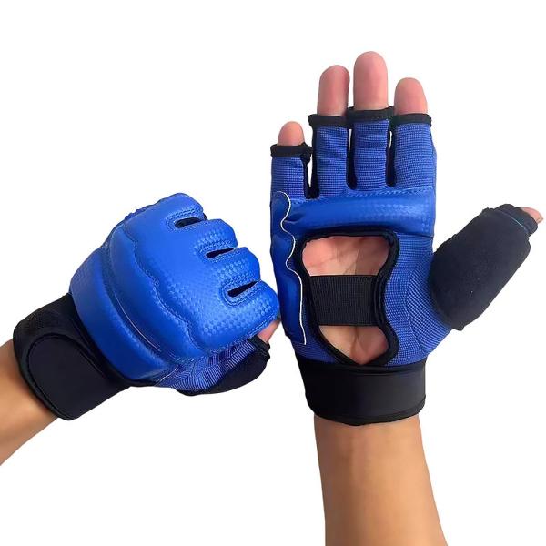 MMA グローブ スパーリング 防水 グラップリング スパーリング テコンドー パンチングバッグ用 ブルー L