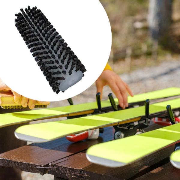 スノーボードワックスブラシ ポータブルスキーワックスブラシ アウトドアスキーアクセサリー 馬毛ブラシ