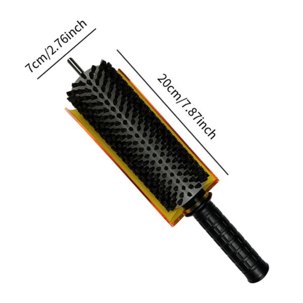 スキーブラシ アクスルハンドルとカバーキット付き ローラーブラシ スノーボードワックスブラシ 馬毛