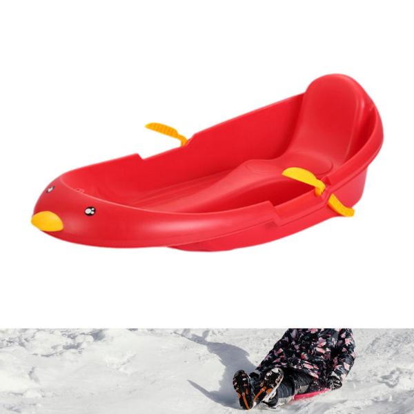 ブレーキ付き雪そり 屋外ゲーム 使いやすい草そり 子供 男の子 ギフト 赤