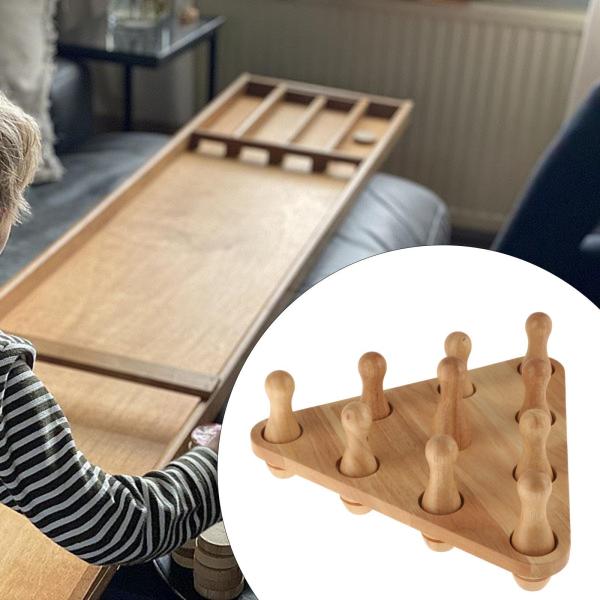 シャッフルボード ボウリングピンセット 10個セット シャッフルボードテーブル用 屋外用 無垢材 子供用 ボウリングおもちゃ パーティー 男の子 女の