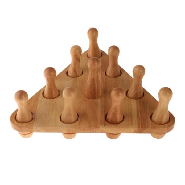 シャッフルボード ボウリングピンセット 10個セット シャッフルボードテーブル用 屋外用 無垢材 子供用 ボウリングおもちゃ パーティー 男の子 女の