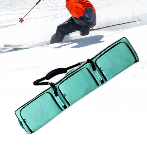 スキーバッグ キャスター付き 大人用 ハンドル付き スノーボード用スリーブ スキー用 グリーン