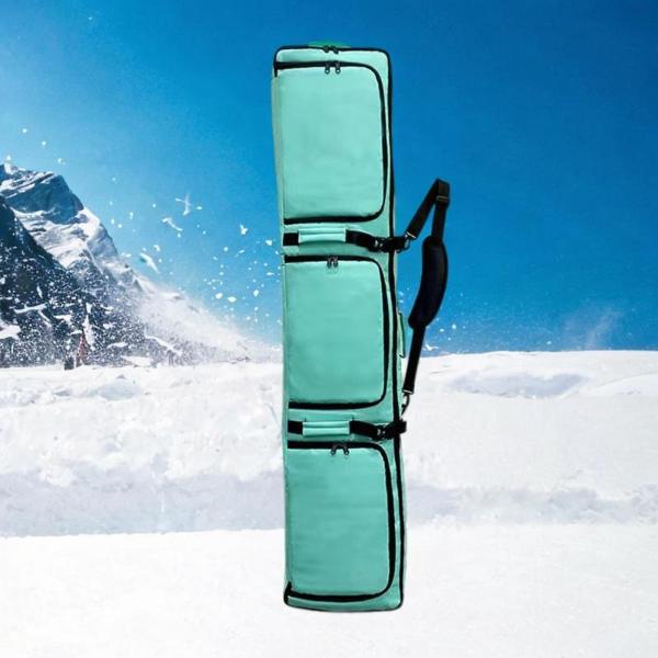 スキーバッグ キャスター付き 大人用 ハンドル付き スノーボード用スリーブ スキー用 グリーン