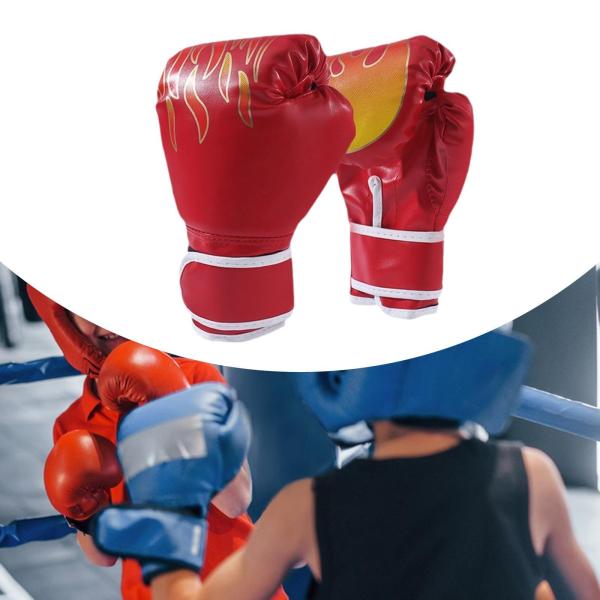 ボクシンググローブ 快適な練習用トレーニンググローブ ムエタイ用 ワークアウトパッド レッド 子供用