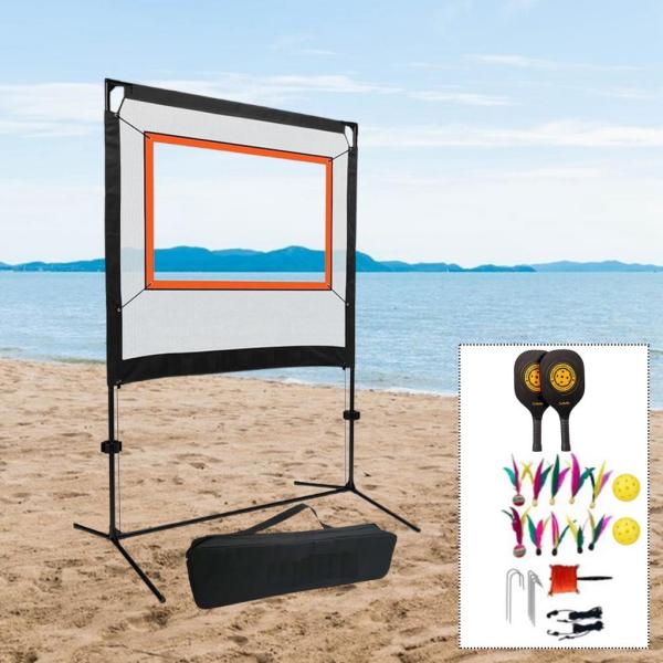 バドミントン ネット セット 羽根付き 交換用 キャリーバッグ付き ラケット付き スポーツネット スポーツ練習 裏庭 初心者用