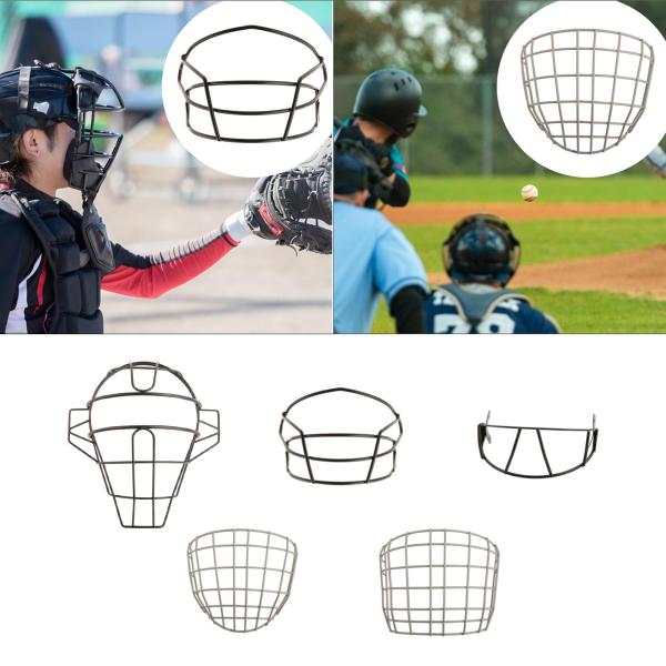 野球フェイスガード軽量バッティングヘルメットフェイスカバースポーツソフトボール用31x11cmブラック