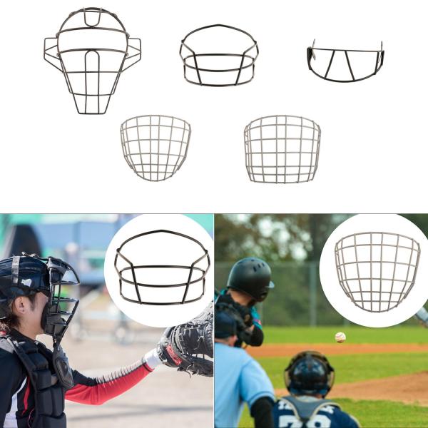 野球フェイスガード軽量バッティングヘルメットフェイスカバースポーツソフトボール用31x11cmブラック