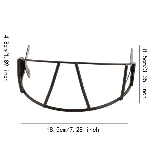 野球フェイスガード軽量バッティングヘルメットフェイスカバースポーツソフトボール用 22.5x8.5cm ブラック