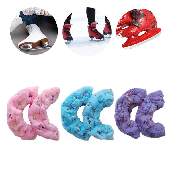 アイススケートブレードカバーアイススケートガードぬいぐるみポータブルスケートブレードプロテクターピンク