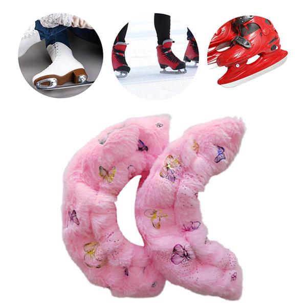 アイススケートブレードカバーアイススケートガードぬいぐるみポータブルスケートブレードプロテクターピンク