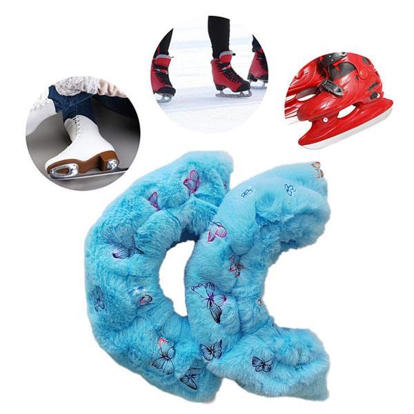 アイススケートブレードカバーアイススケートガードぬいぐるみポータブルスケートブレードプロテクターブルー