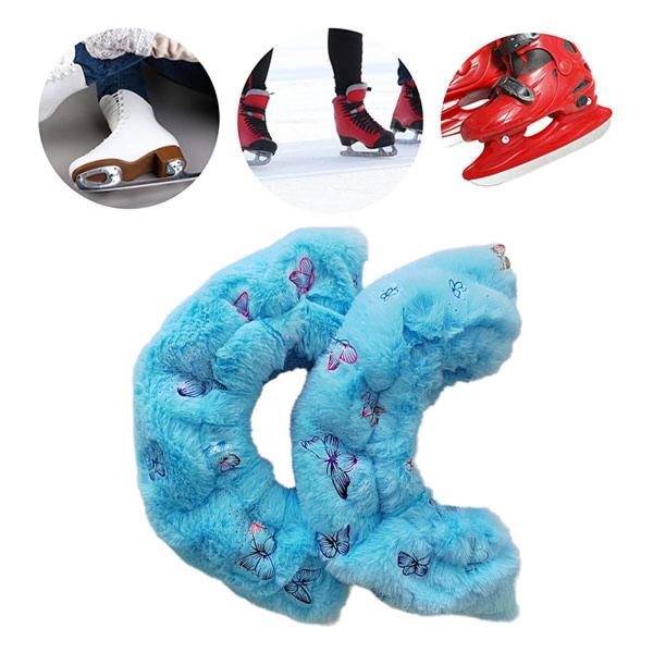 アイススケートブレードカバーアイススケートガードぬいぐるみポータブルスケートブレードプロテクターブルー