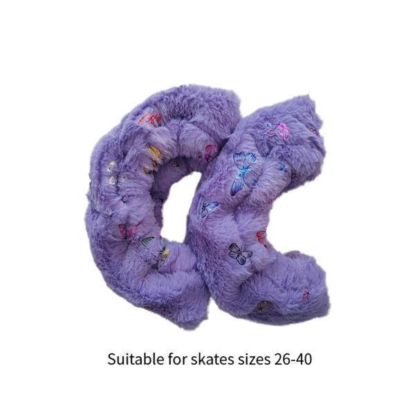 アイススケートブレードカバーアイススケートガードぬいぐるみポータブルスケートブレードプロテクターパープル