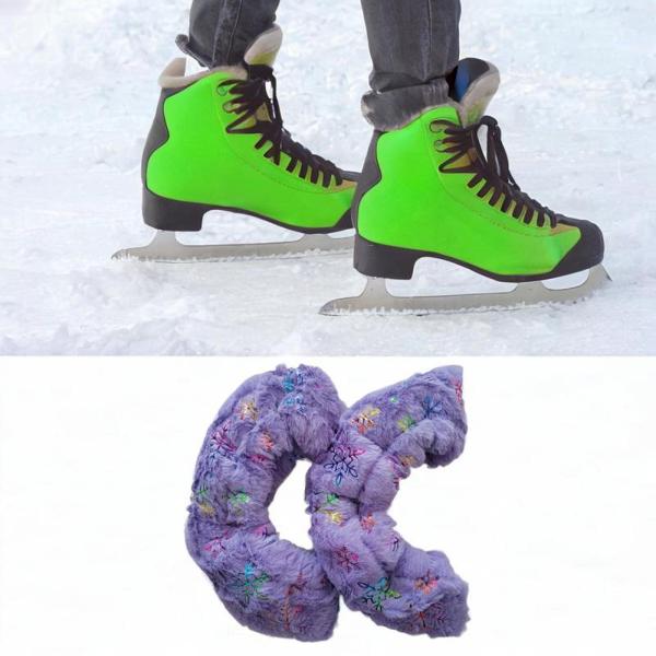 アイススケートブレードカバーぬいぐるみプロテクター練習用アイススケートホッケースケートパープル
