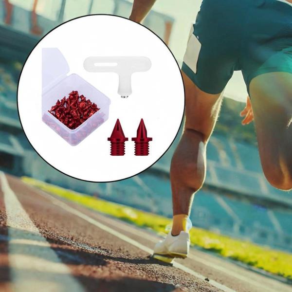 50xトラックシュークススパイク練習用スプリントレッドのトラックシューズ用の交換用スパイク