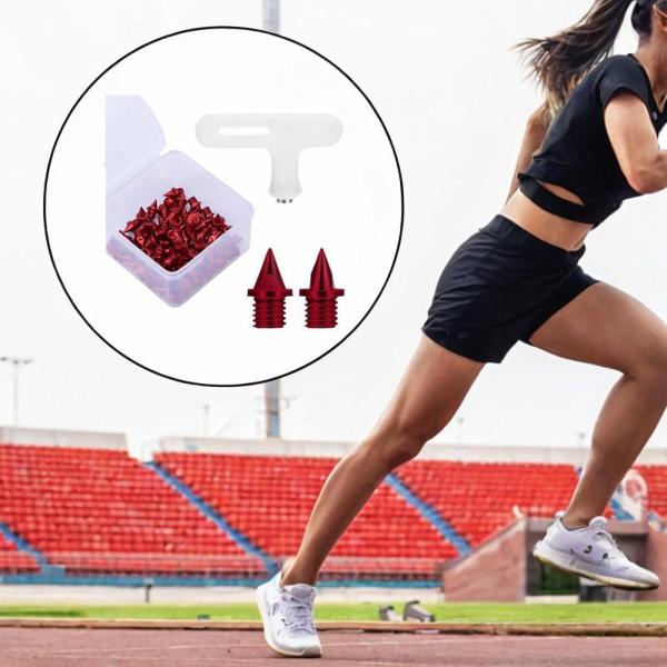 50xトラックシュークススパイク練習用スプリントレッドのトラックシューズ用の交換用スパイク
