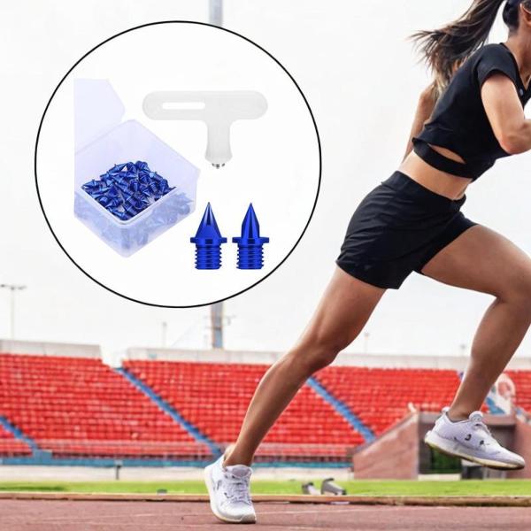 50xトラックシュークススパイク練習用トラックシューズ用の交換用スパイクスプリントブルー